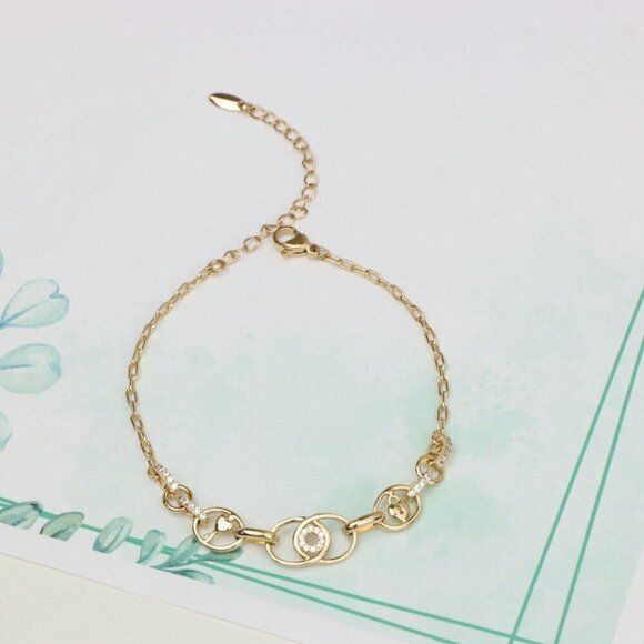 Elegant Rose Gold Bracelet with Heart and CZ Accents for Women, XPBL0628 - Picture 5 of 12